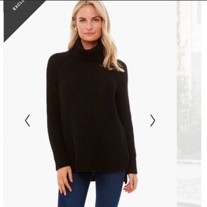 525 America Black Shaker Turtleneck Sweater